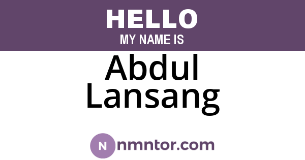 Abdul Lansang