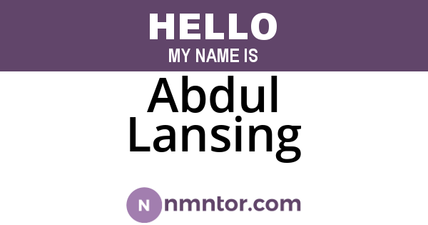 Abdul Lansing