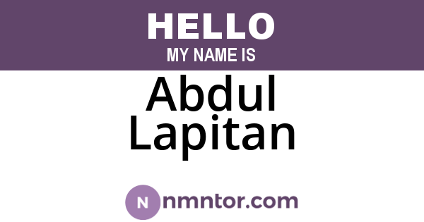 Abdul Lapitan