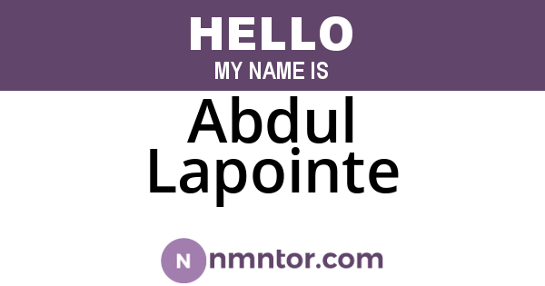 Abdul Lapointe