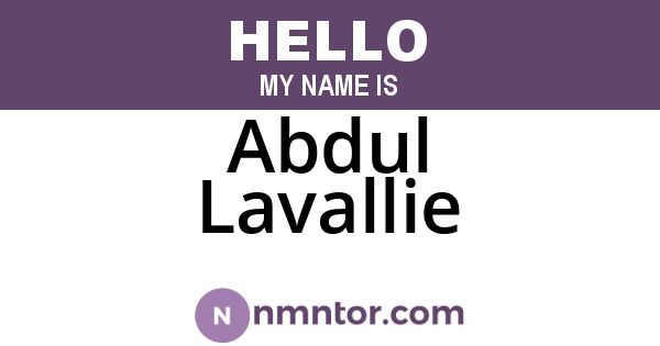 Abdul Lavallie