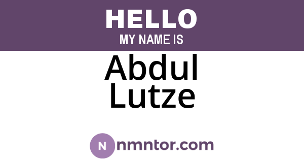 Abdul Lutze