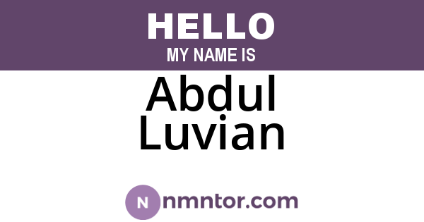 Abdul Luvian