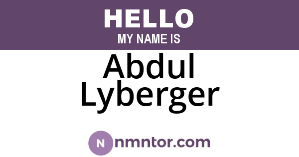 Abdul Lyberger
