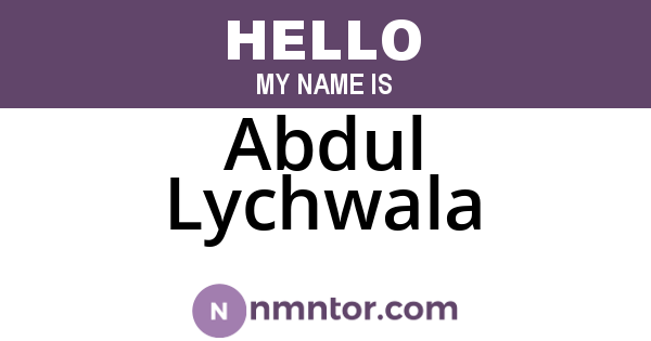 Abdul Lychwala