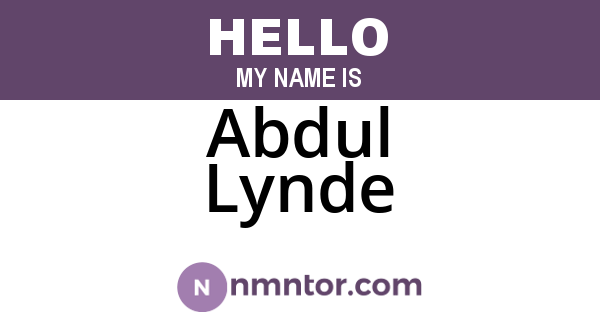 Abdul Lynde