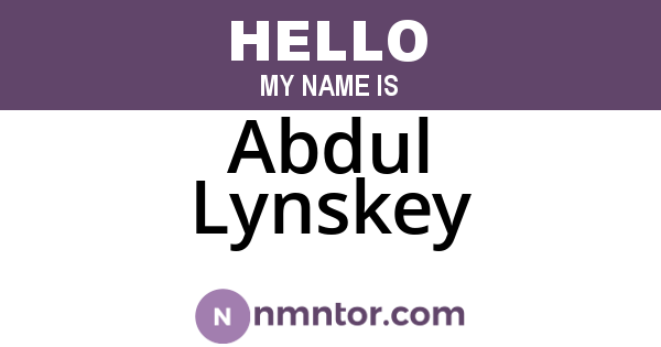 Abdul Lynskey