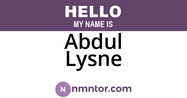 Abdul Lysne