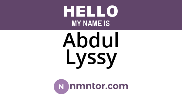 Abdul Lyssy