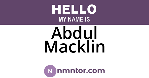 Abdul Macklin