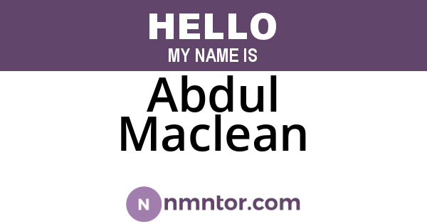 Abdul Maclean