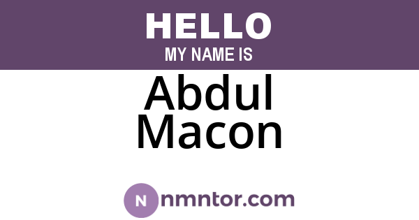 Abdul Macon