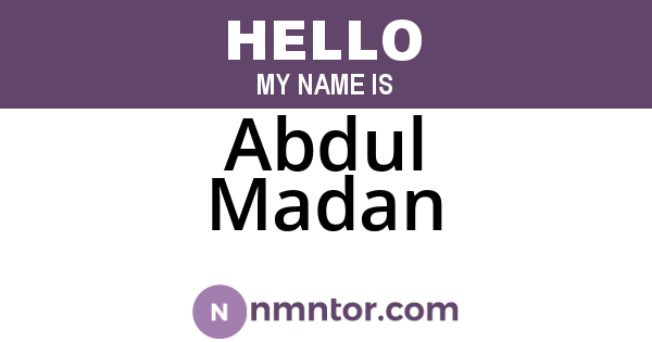 Abdul Madan