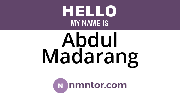 Abdul Madarang