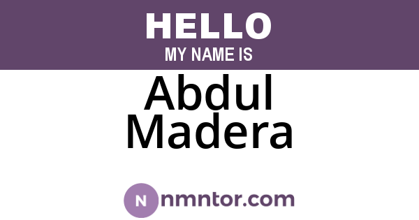 Abdul Madera