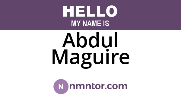 Abdul Maguire