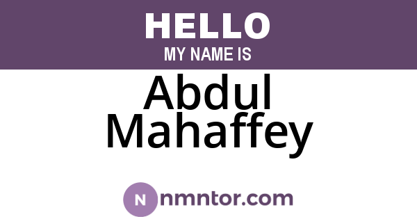 Abdul Mahaffey
