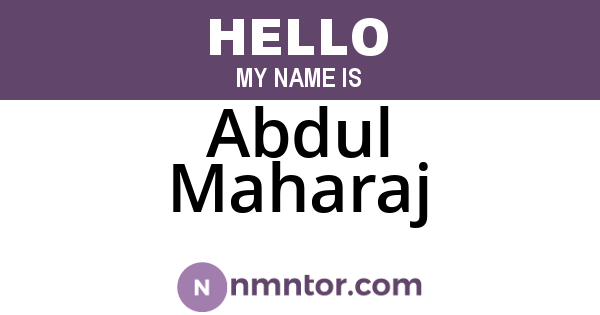 Abdul Maharaj
