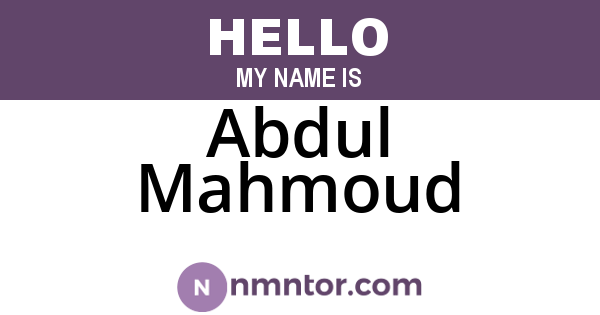 Abdul Mahmoud