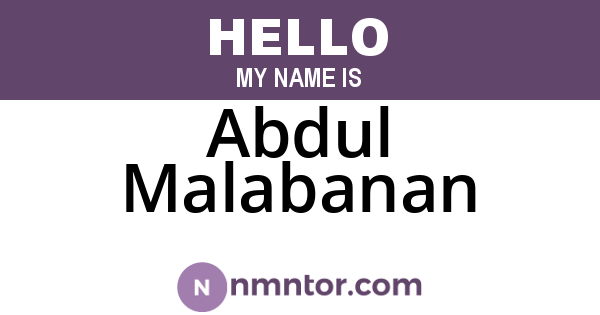 Abdul Malabanan