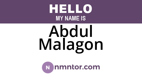 Abdul Malagon