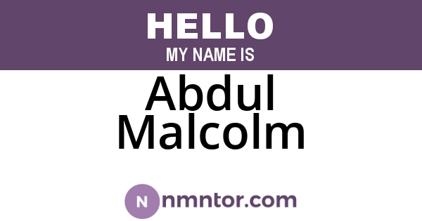 Abdul Malcolm