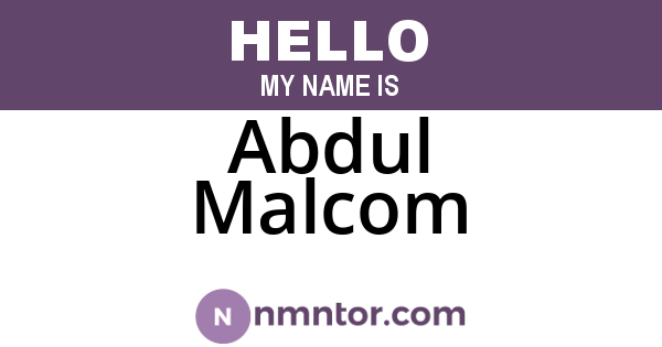 Abdul Malcom