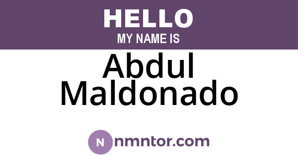 Abdul Maldonado