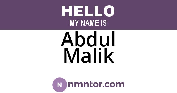 Abdul Malik