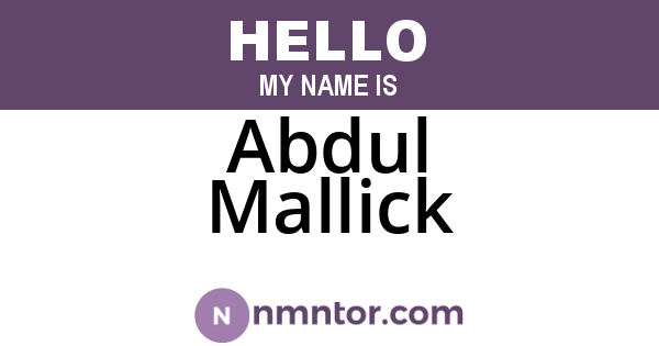 Abdul Mallick