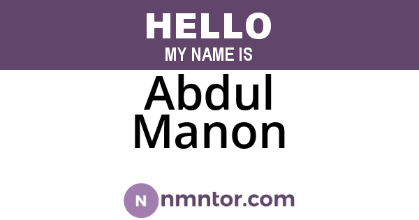 Abdul Manon