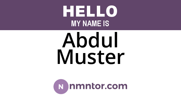 Abdul Muster