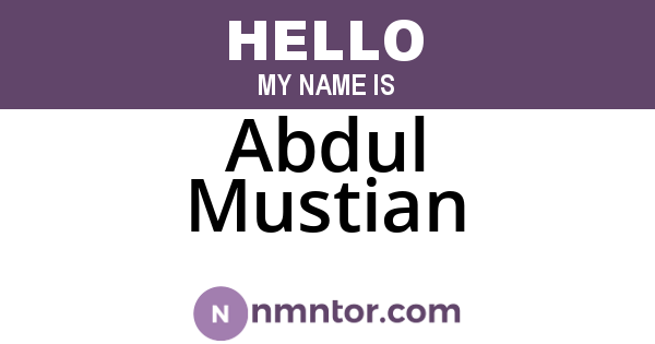 Abdul Mustian