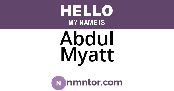 Abdul Myatt