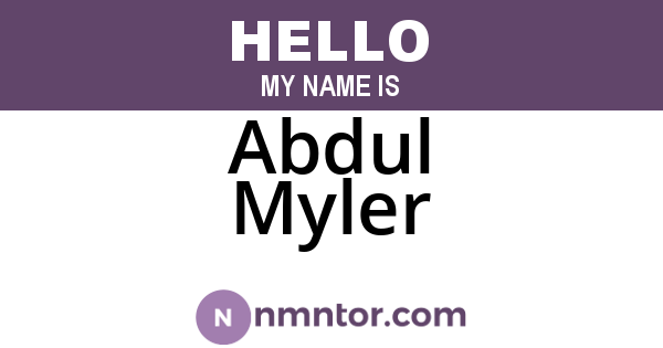 Abdul Myler