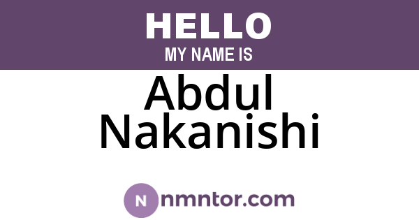 Abdul Nakanishi