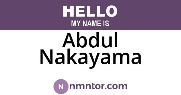 Abdul Nakayama