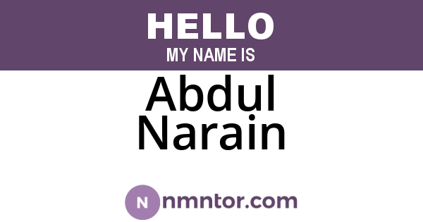 Abdul Narain