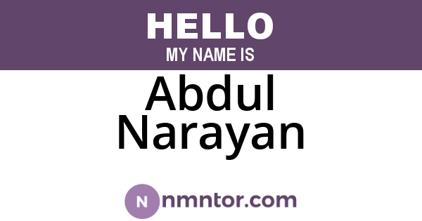 Abdul Narayan