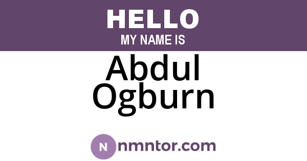 Abdul Ogburn