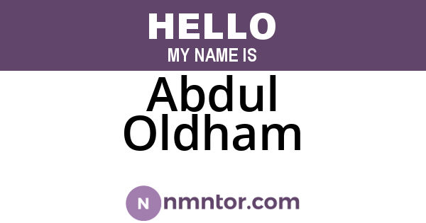 Abdul Oldham