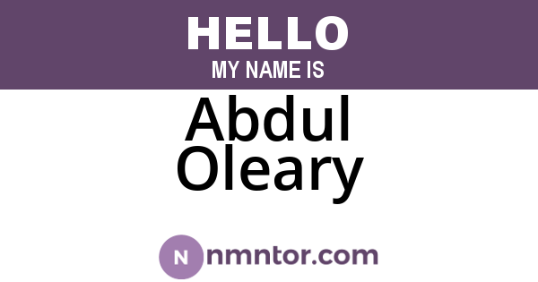 Abdul Oleary
