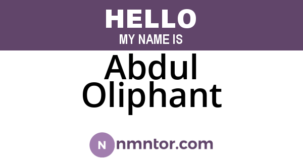 Abdul Oliphant