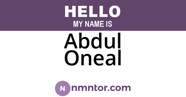 Abdul Oneal