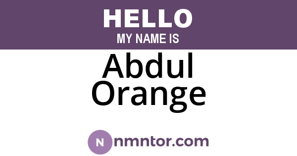 Abdul Orange