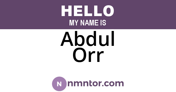 Abdul Orr