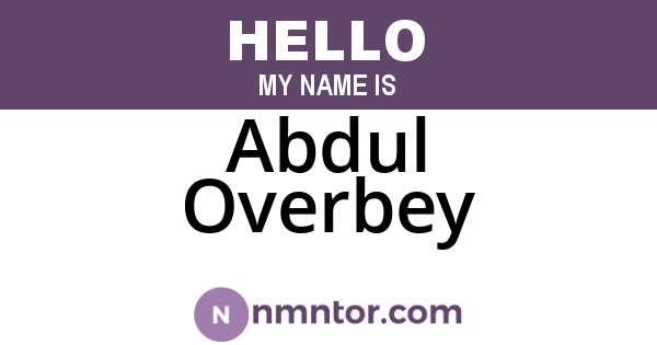 Abdul Overbey