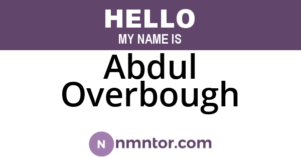 Abdul Overbough