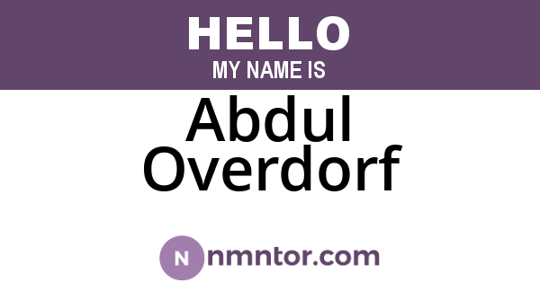 Abdul Overdorf