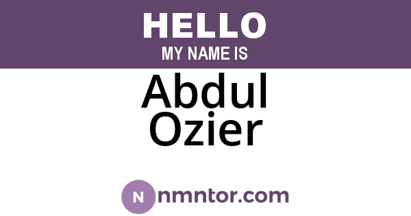 Abdul Ozier